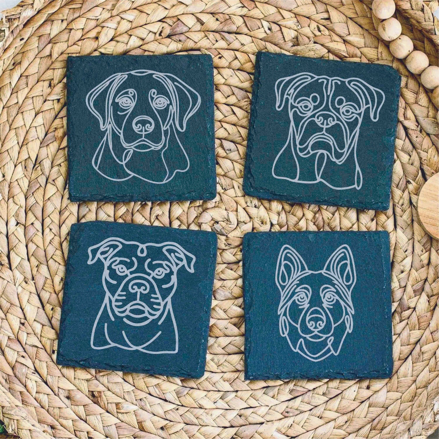 Personalized Dog Lover Slate Coaster (Set of 4)