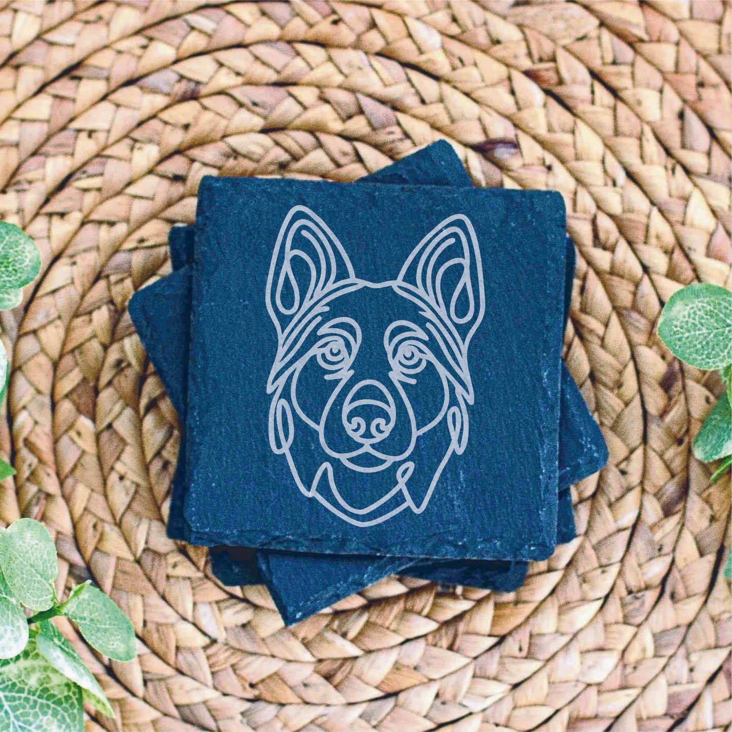 Personalized Dog Lover Slate Coaster (Set of 4)