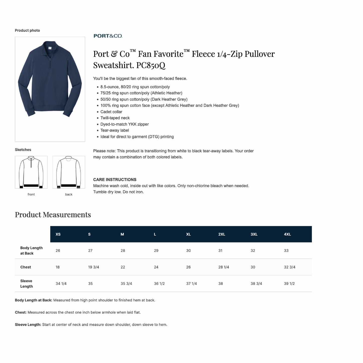 JK Equestiran Port & Co™ Fan Favorite™ & Fleece 1/4-Zip Pullover Sweatshirt