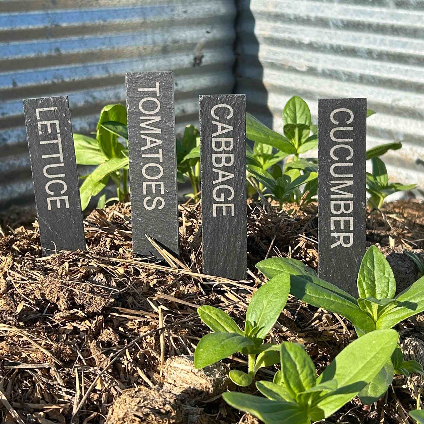Custom Laser Engraved Slate Garden Stake – Personalized Outdoor Marker for Garden, Plants and Flowers