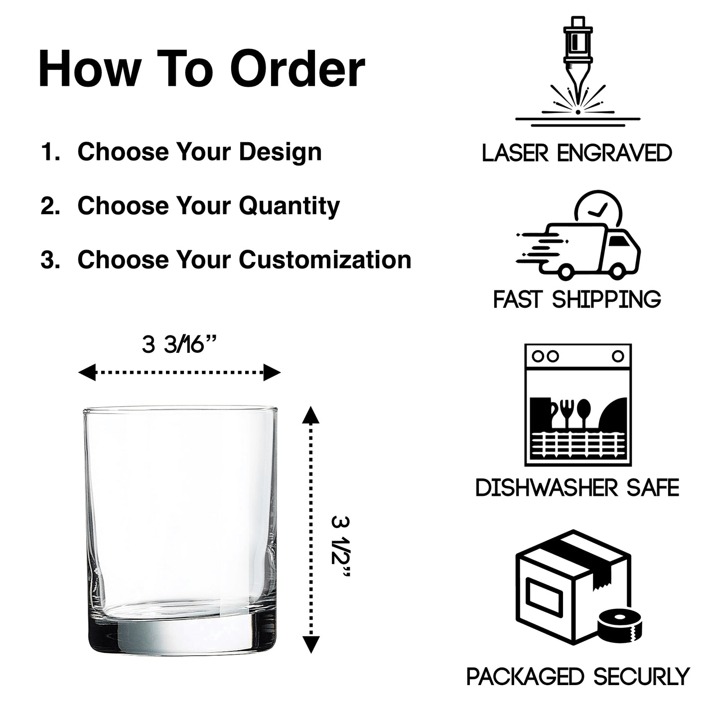 10.5 oz Personalized Old Fashioned Whiskey Glass