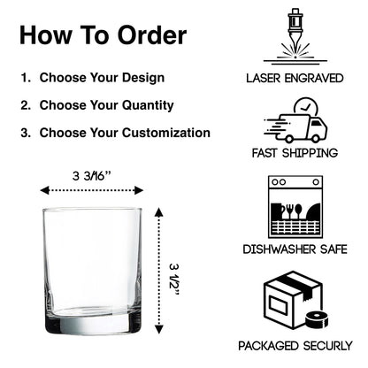 10.5 oz Personalized Old Fashioned Whiskey Glass