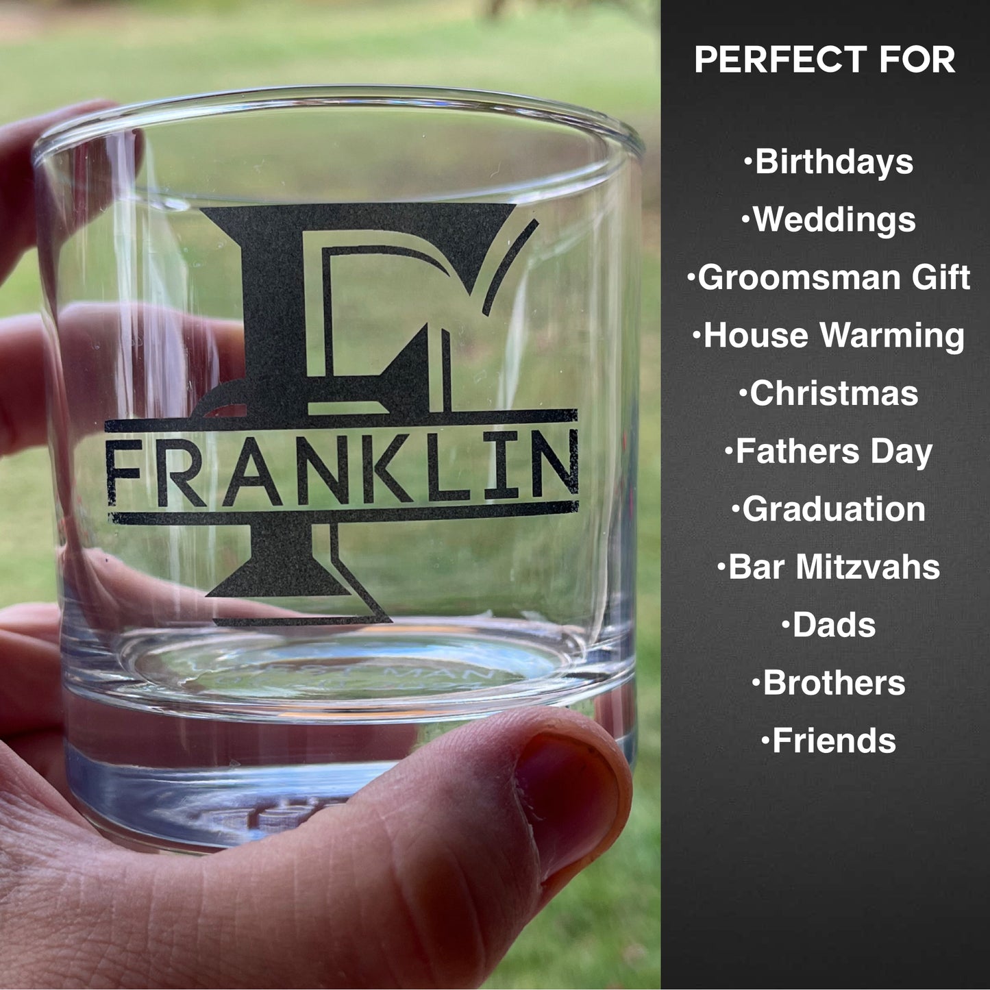 10.5 oz Personalized Old Fashioned Whiskey Glass