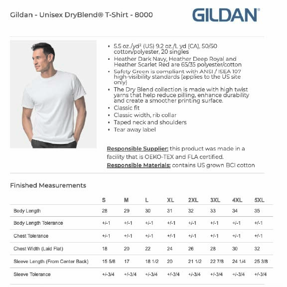 GAB Round - Unisex DryBlend® T-Shirt - 8000