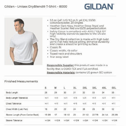 GAB Round - Unisex DryBlend® T-Shirt - 8000