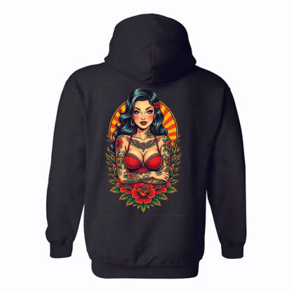 Birds Eye Woman Red Dress Hoodie