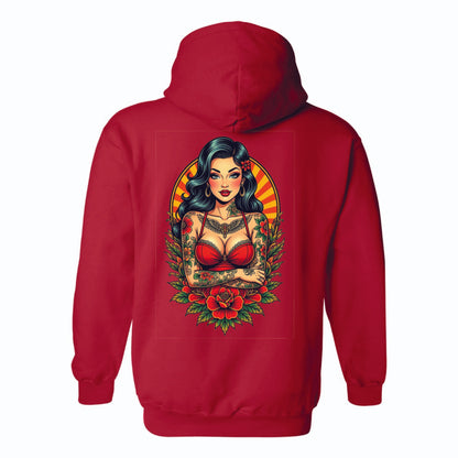 Birds Eye Woman Red Dress Hoodie