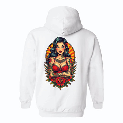 Birds Eye Woman Red Dress Hoodie