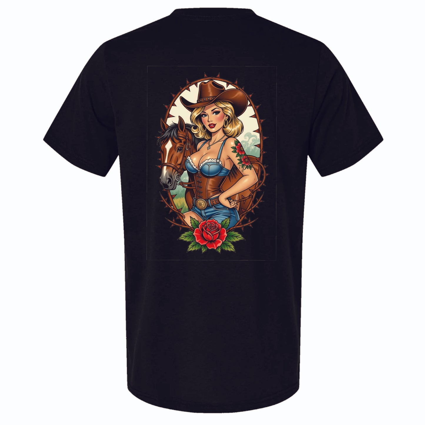 Birds Eye Women Cowboy Horse