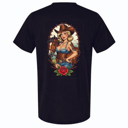 Birds Eye Women Cowboy Horse