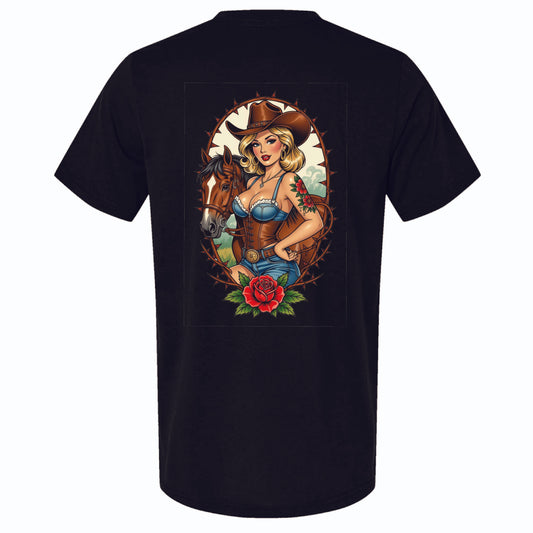 Birds Eye Women Cowboy Horse