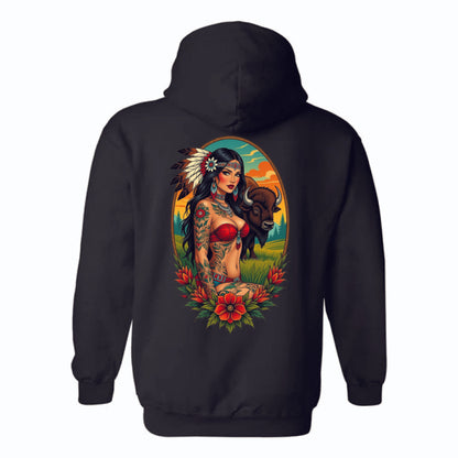 Birds Eye Women with Bison Hoodie