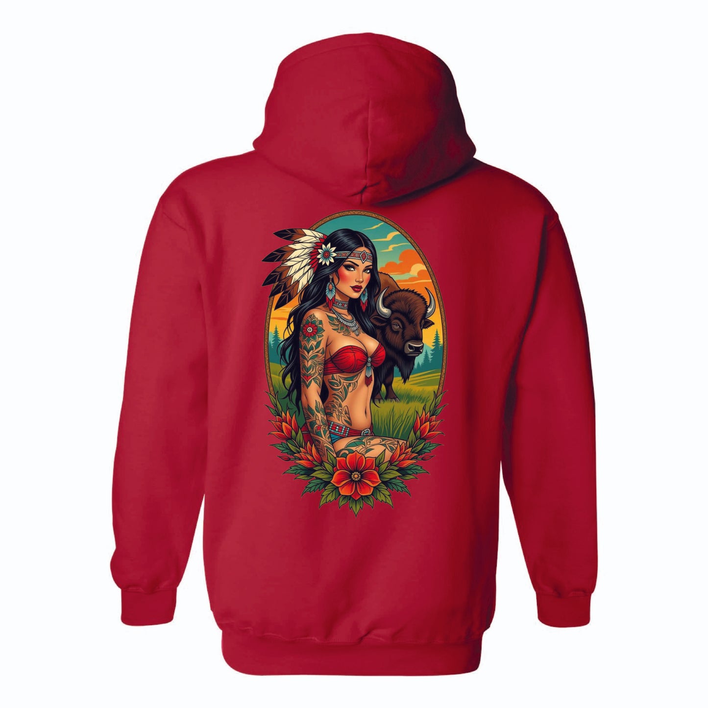 Birds Eye Women with Bison Hoodie