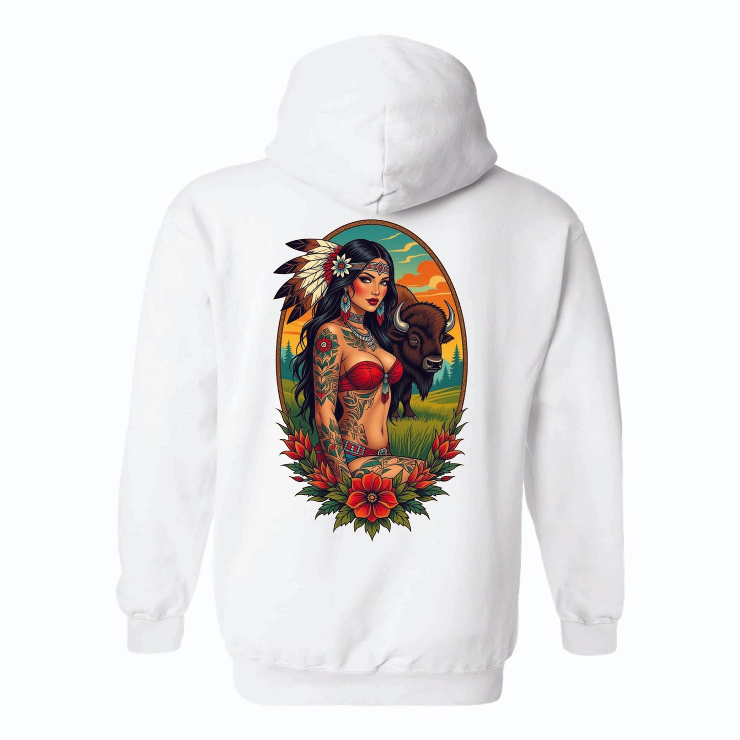 Birds Eye Women with Bison Hoodie