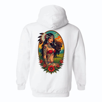 Birds Eye Women with Bison Hoodie