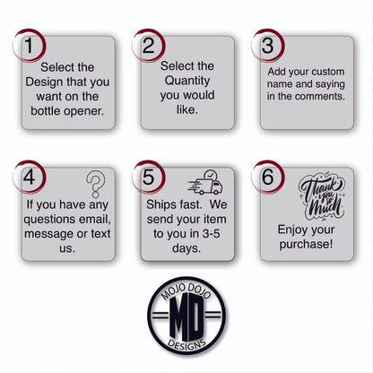 Custom Engraved Black Stainless Steel Flat Bottle Opener For Him, Golfer, Dad Wallet Beer Bottle Opener