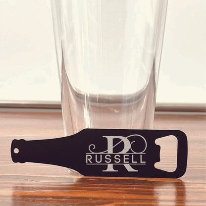Custom Engraved Black Stainless Steel Flat Bottle Opener For Him, Golfer, Dad Wallet Beer Bottle Opener