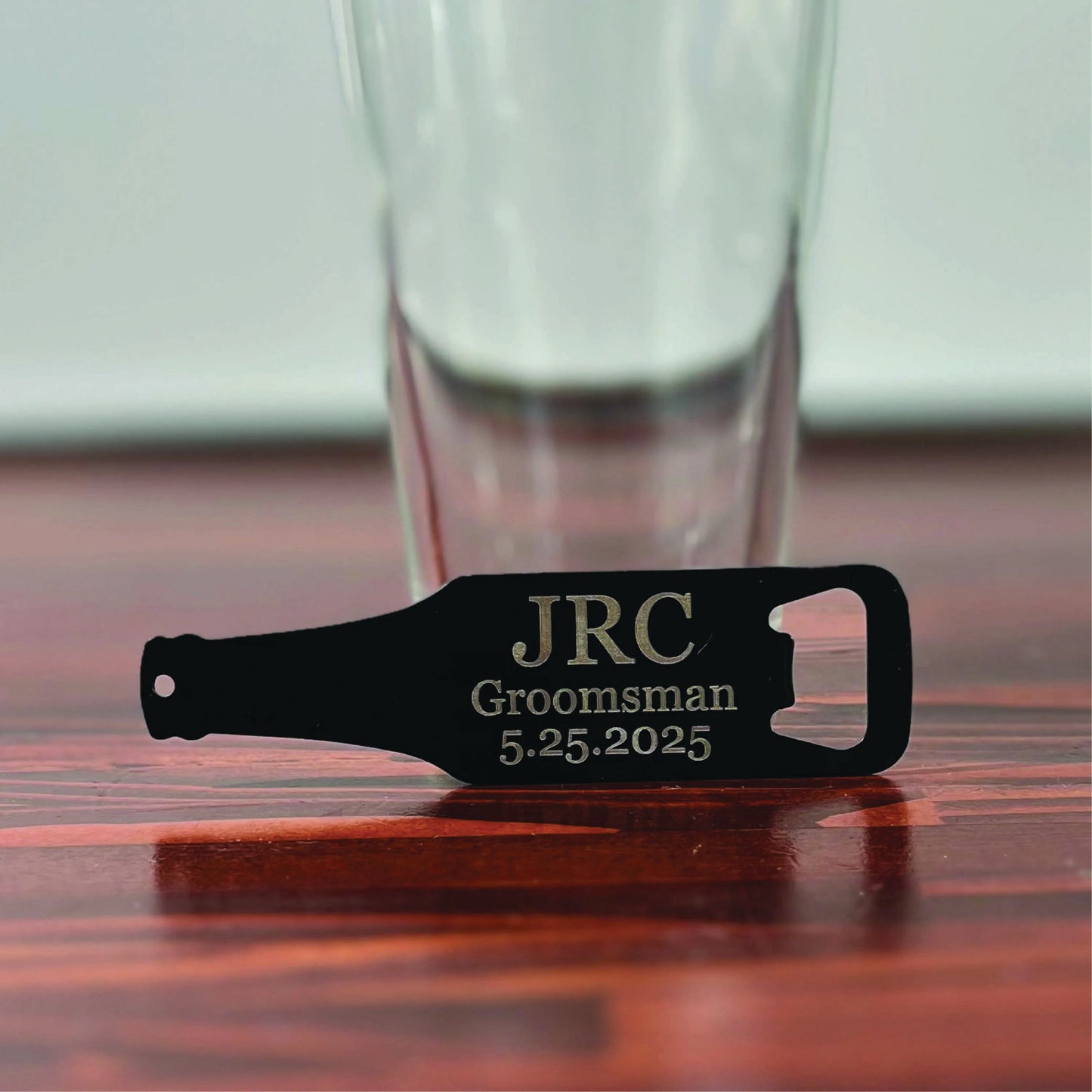 Custom Engraved Stainless Steel Flat Bottle Opener Groomsmen Wallet Beer Bottle Opener for Kitchen, Bar, Restaurant, Wedding Favor, Black