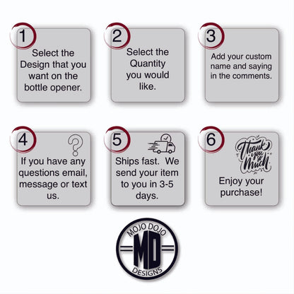 Custom Engraved Black Stainless Steel Flat Bottle Opener For Him, Golfer, Dad Wallet Beer Bottle Opener