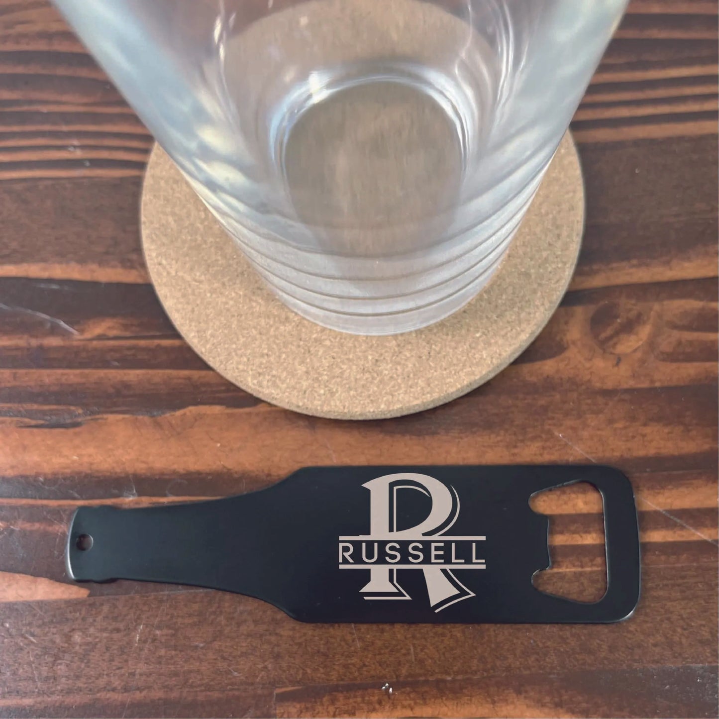 Custom Engraved Black Stainless Steel Flat Bottle Opener For Him, Golfer, Dad Wallet Beer Bottle Opener