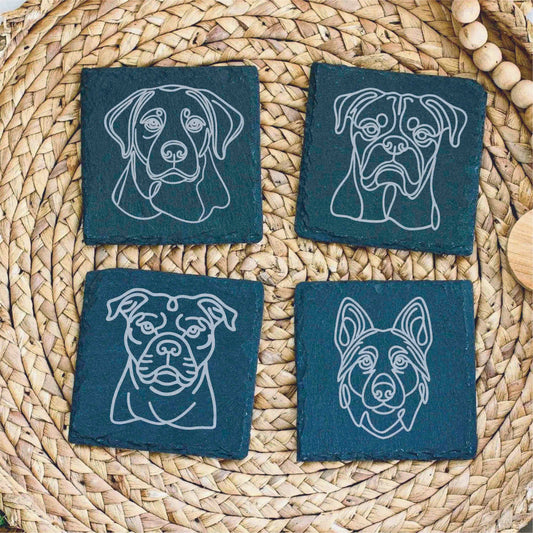 Personalized Dog Lover Slate Coaster (Set of 4)