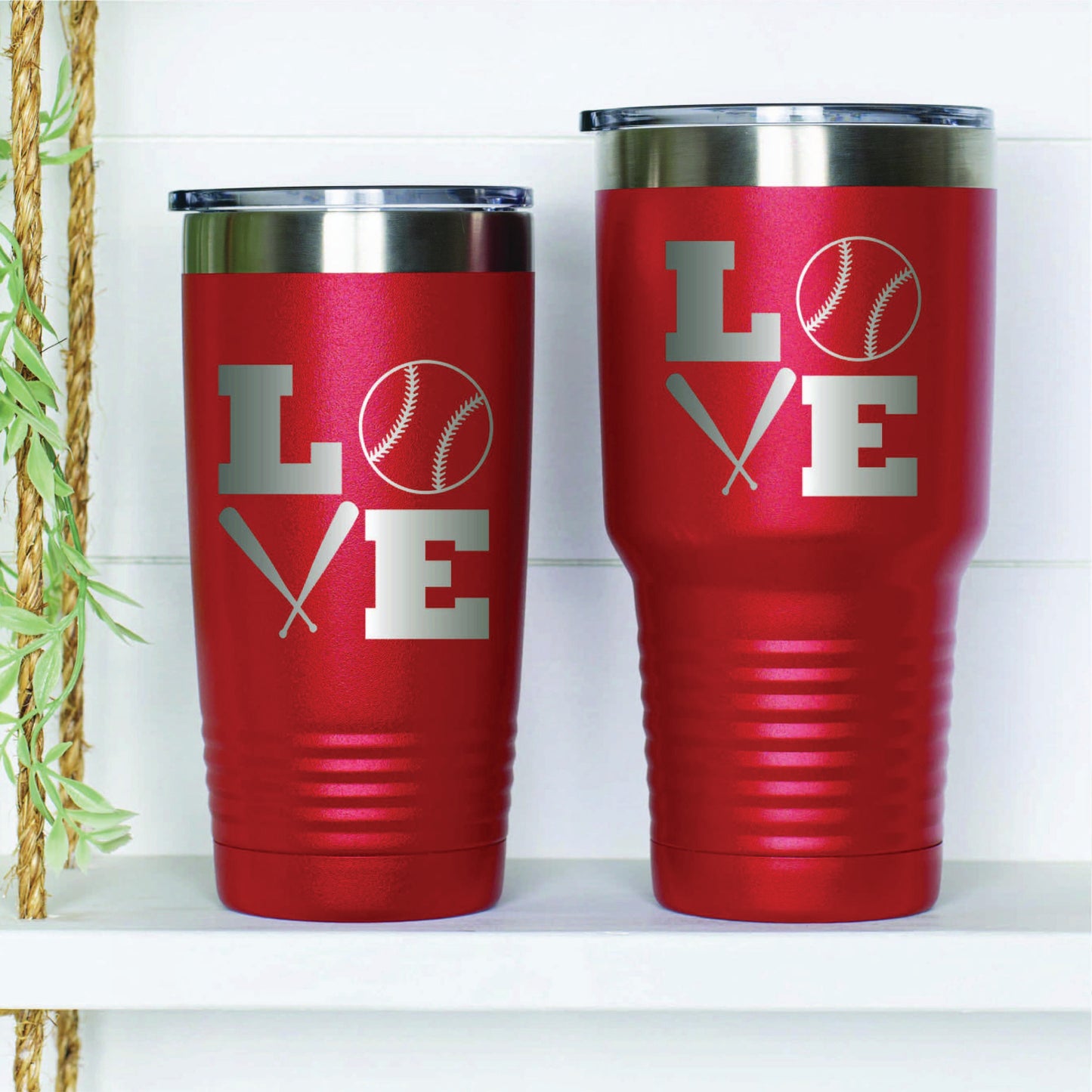 Love Baseball with Bat Tumbler