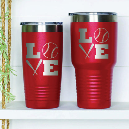 Love Baseball with Bat Tumbler
