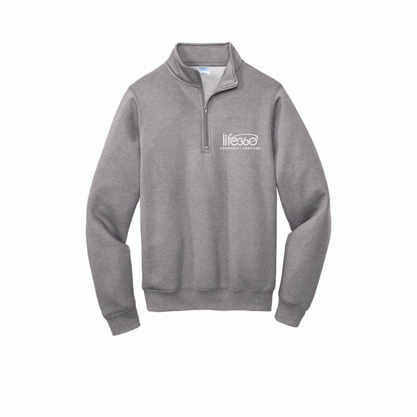 Life360 Port & Co Core Fleece 1/4-Zip Pullover Sweatshirt PC78Q (embroidered)