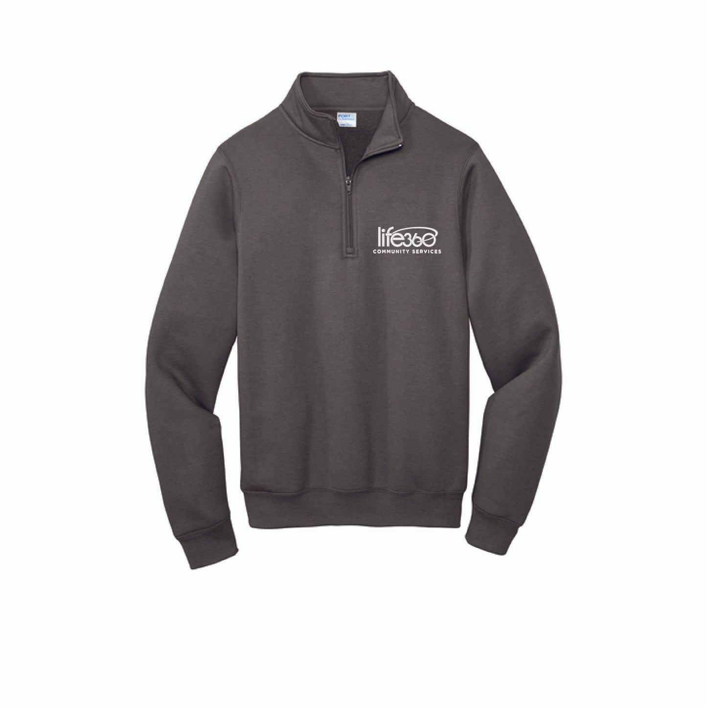 Life360 Port & Co Core Fleece 1/4-Zip Pullover Sweatshirt PC78Q (embroidered)