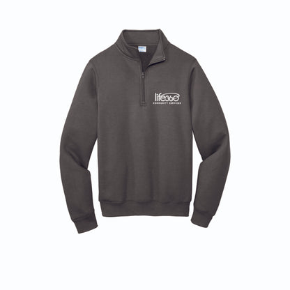 Life360 Port & Co Core Fleece 1/4-Zip Pullover Sweatshirt PC78Q (embroidered)