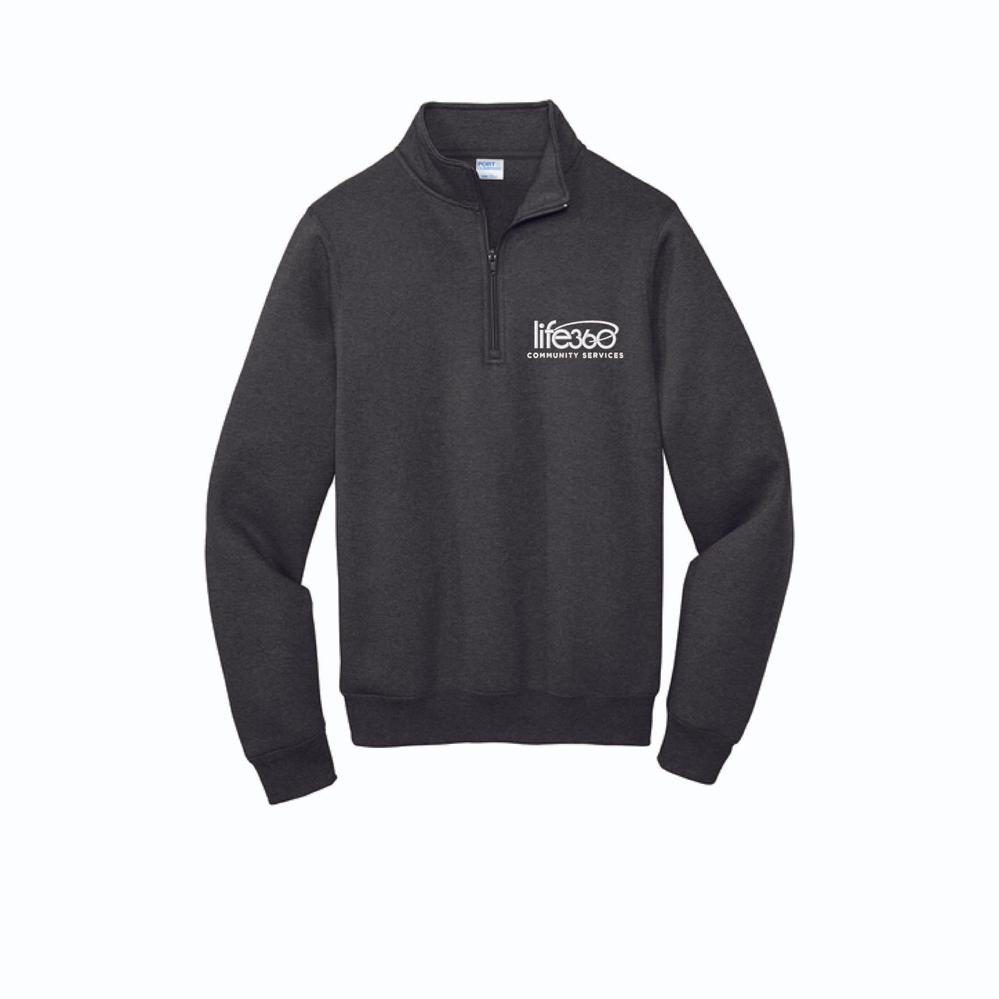 Life360 Port & Co Core Fleece 1/4-Zip Pullover Sweatshirt PC78Q (embroidered)