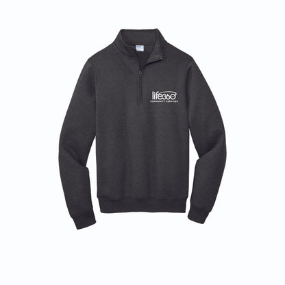 Life360 Port & Co Core Fleece 1/4-Zip Pullover Sweatshirt PC78Q (embroidered)
