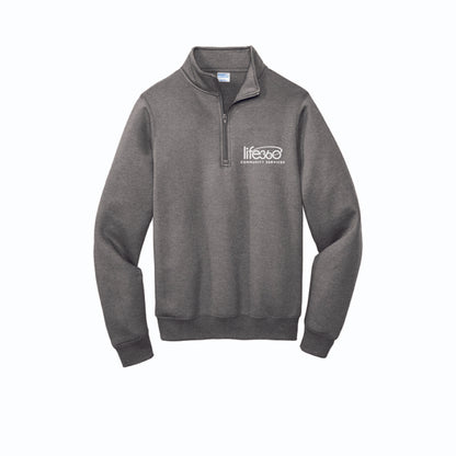 Life360 Port & Co Core Fleece 1/4-Zip Pullover Sweatshirt PC78Q (embroidered)