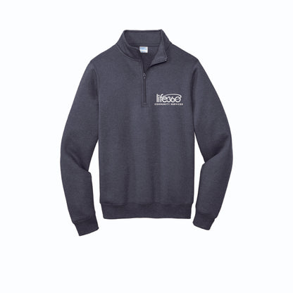 Life360 Port & Co Core Fleece 1/4-Zip Pullover Sweatshirt PC78Q (embroidered)