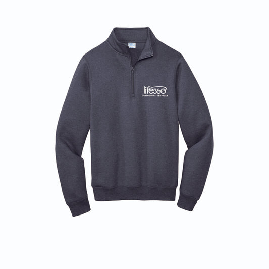 Life360 Port & Co Core Fleece 1/4-Zip Pullover Sweatshirt PC78Q (embroidered)
