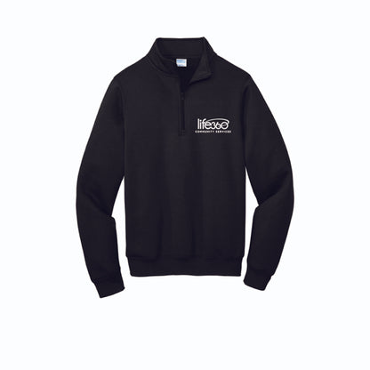 Life360 Port & Co Core Fleece 1/4-Zip Pullover Sweatshirt PC78Q (embroidered)