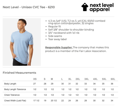 LR NE1 Next Level Unisex CVC Tee - 6210
