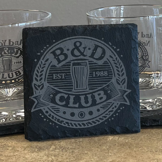 Slate Business Coasters - Customized (Set of 4)